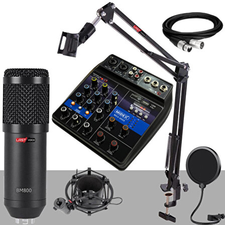 Lastvoice Rec Paket-1 BM800 Mikrofon Phantomlu Mikser Stand Filtre Set